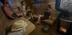 The Momentum Sauna Trailer - inside the wood fired sauna