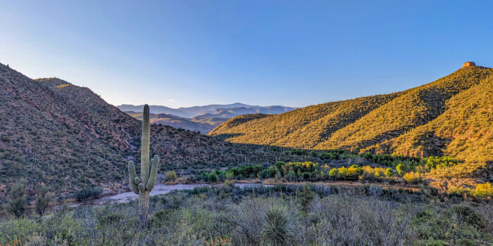 Salt River Rafting - Sunset over camp